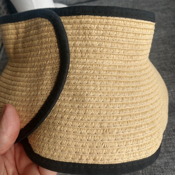 J. Crew Visor Packable Tan Black Wrap Around Adjustable One Size - Picture 4 of 12